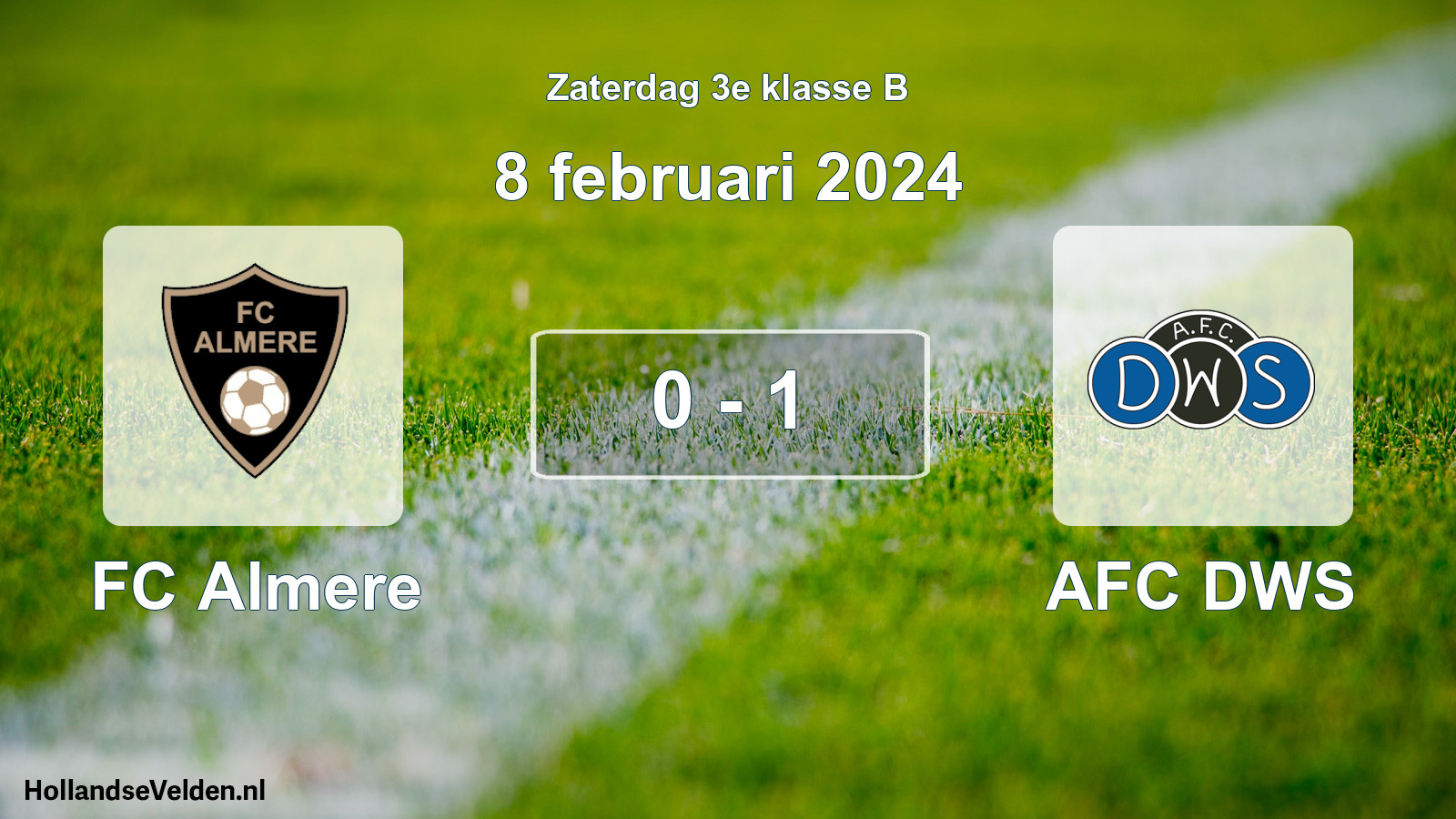 Total number of matches played: FC Almere - AFC DWS 0 - 1 (8 February 2024)