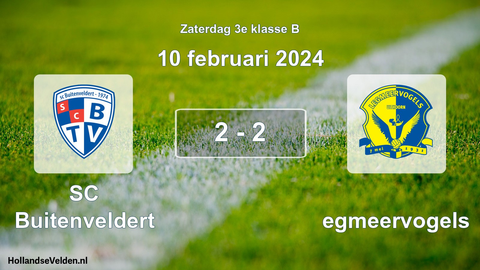 Total number of matches played: SC Buitenveldert - Legmeervogels 2 - 2 (10 February 2024)