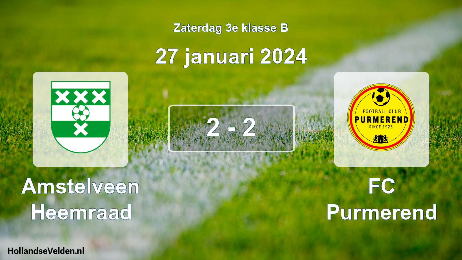 Total number of matches played: Amstelveen Heemraad - FC Purmerend 2 - 2 (27 January 2024)