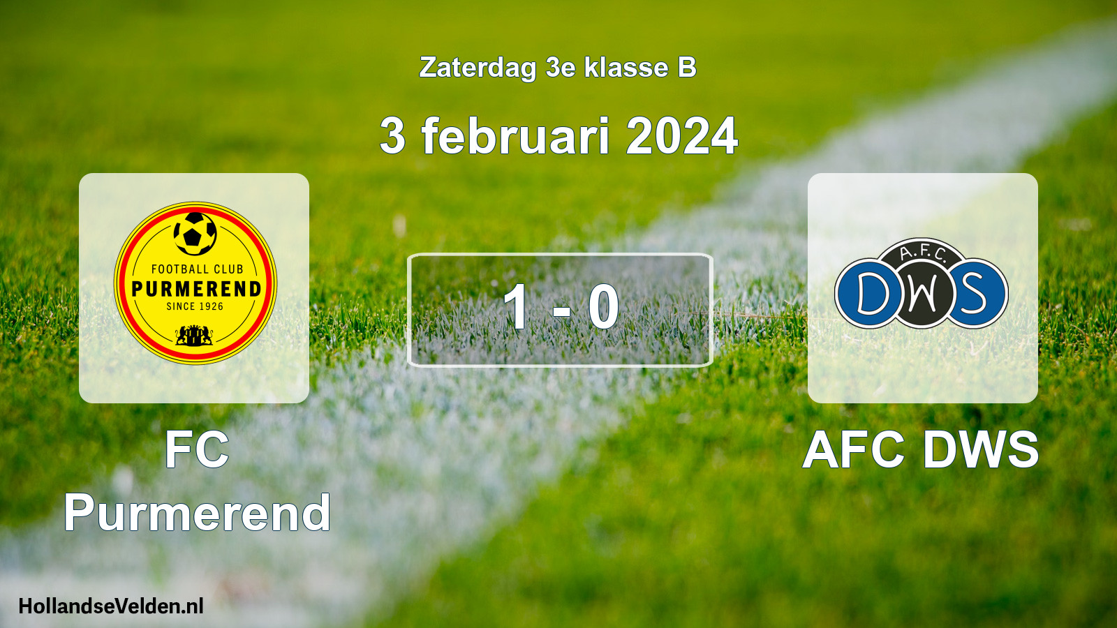 Total number of matches played: FC Purmerend - AFC DWS 1 - 0 (3 February 2024)