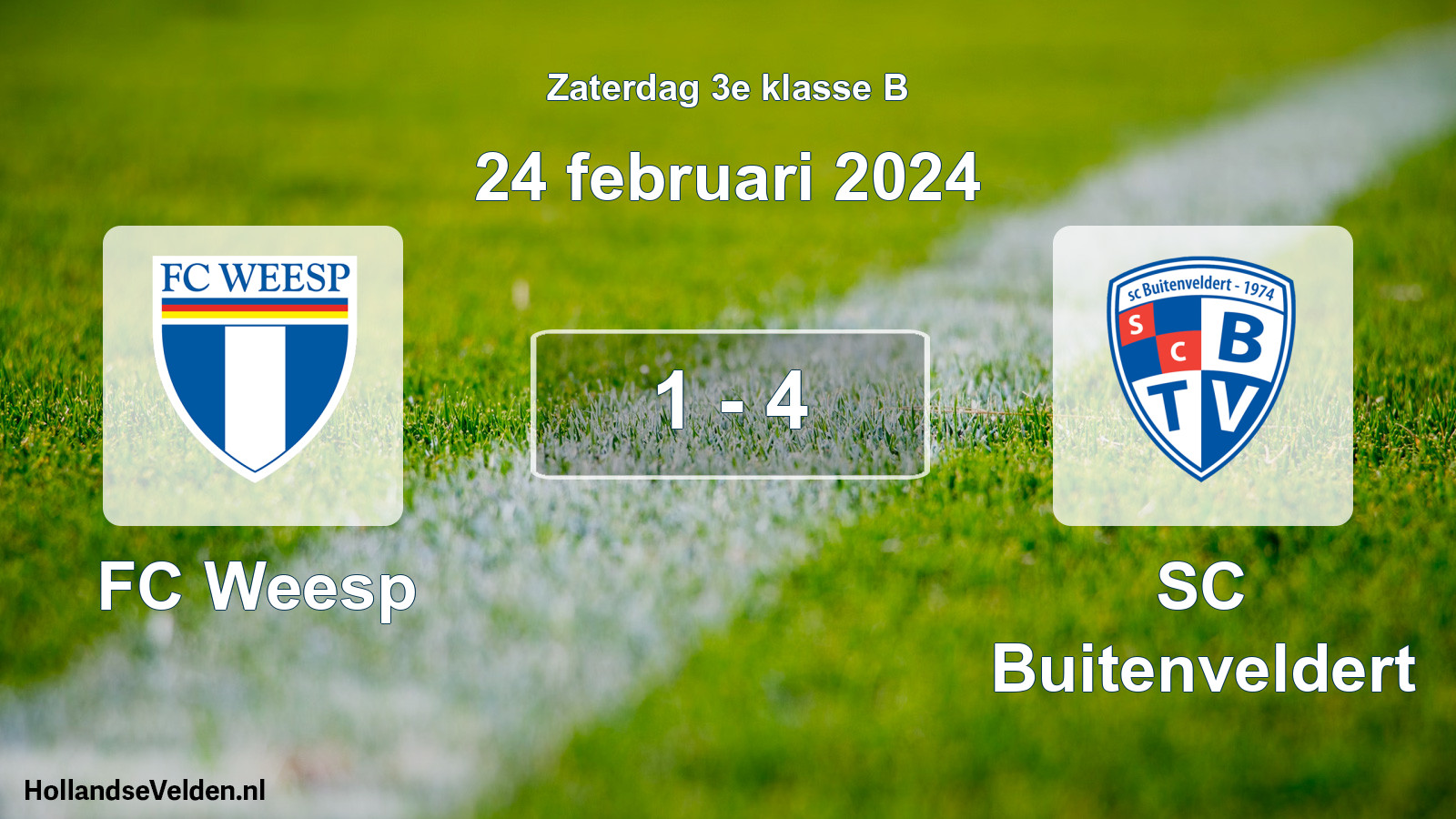 Total number of matches played: FC Weesp - SC Buitenveldert 1 - 4 (24 February 2024)