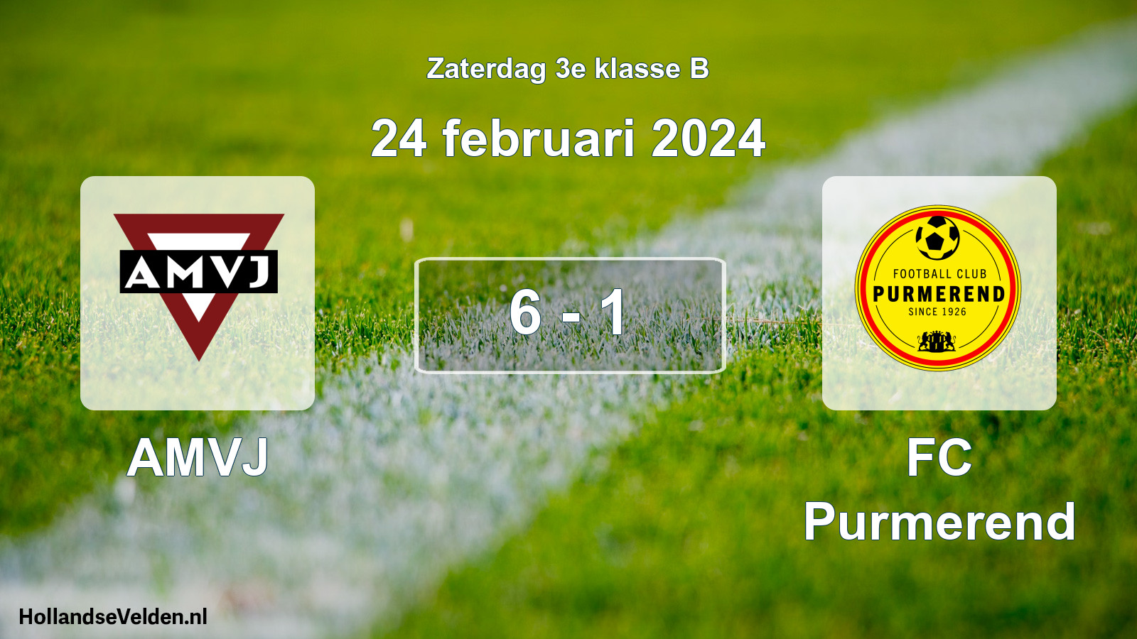 Total number of matches played: AMVJ - FC Purmerend 6 - 1 (24 February 2024)