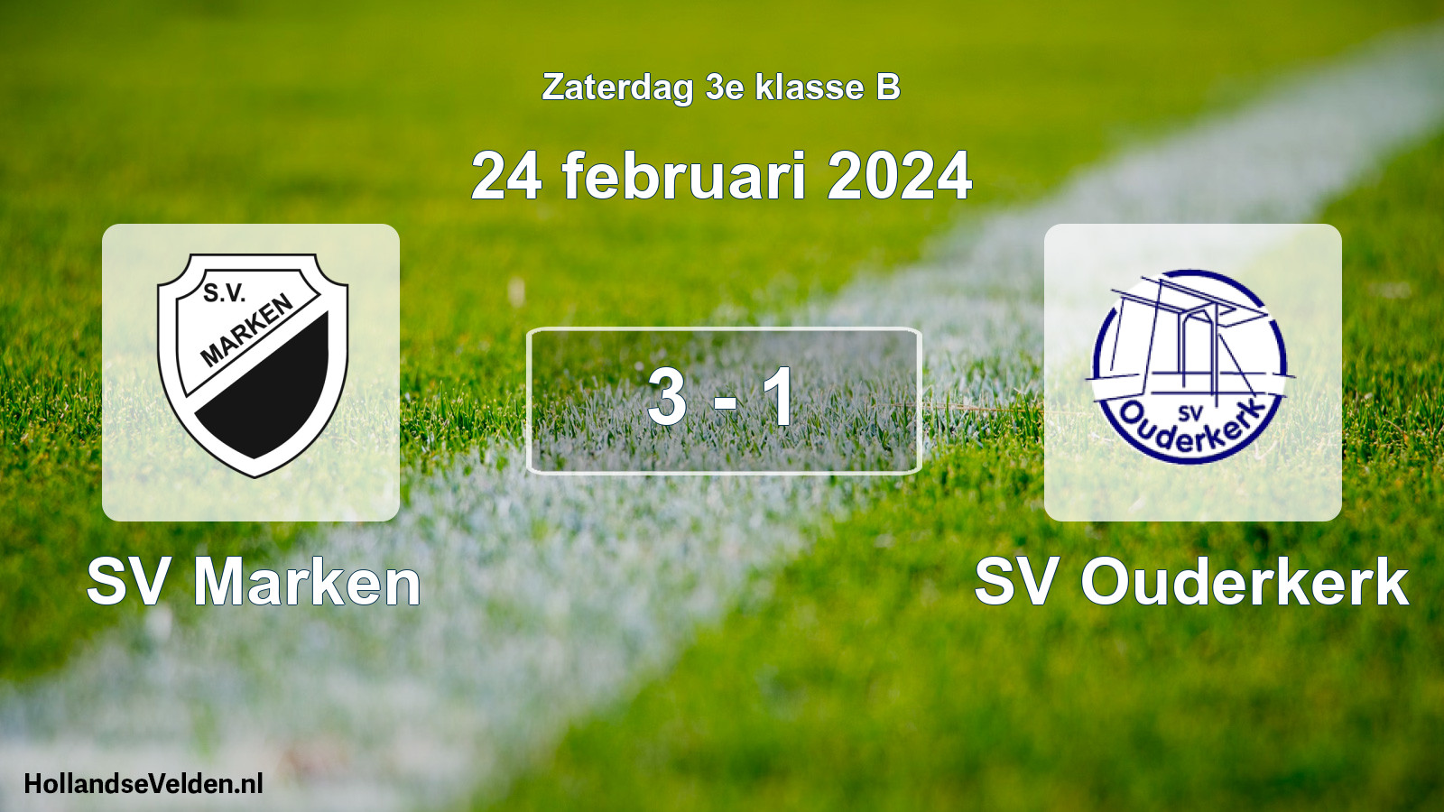 Total number of matches played: SV Marken - SV Ouderkerk 3 - 1 (24 February 2024)