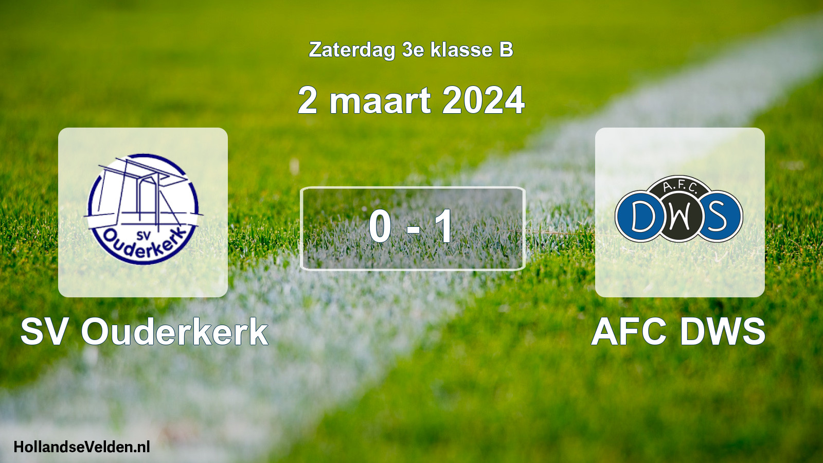 Total number of matches played: SV Ouderkerk - AFC DWS 0 - 1 (2 March 2024)