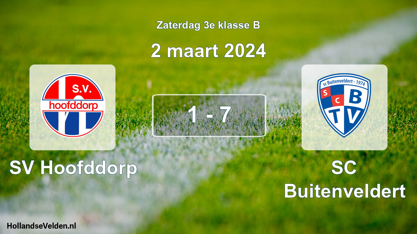 Total number of matches played: SV Hoofddorp - SC Buitenveldert 1 - 7 (2 March 2024)