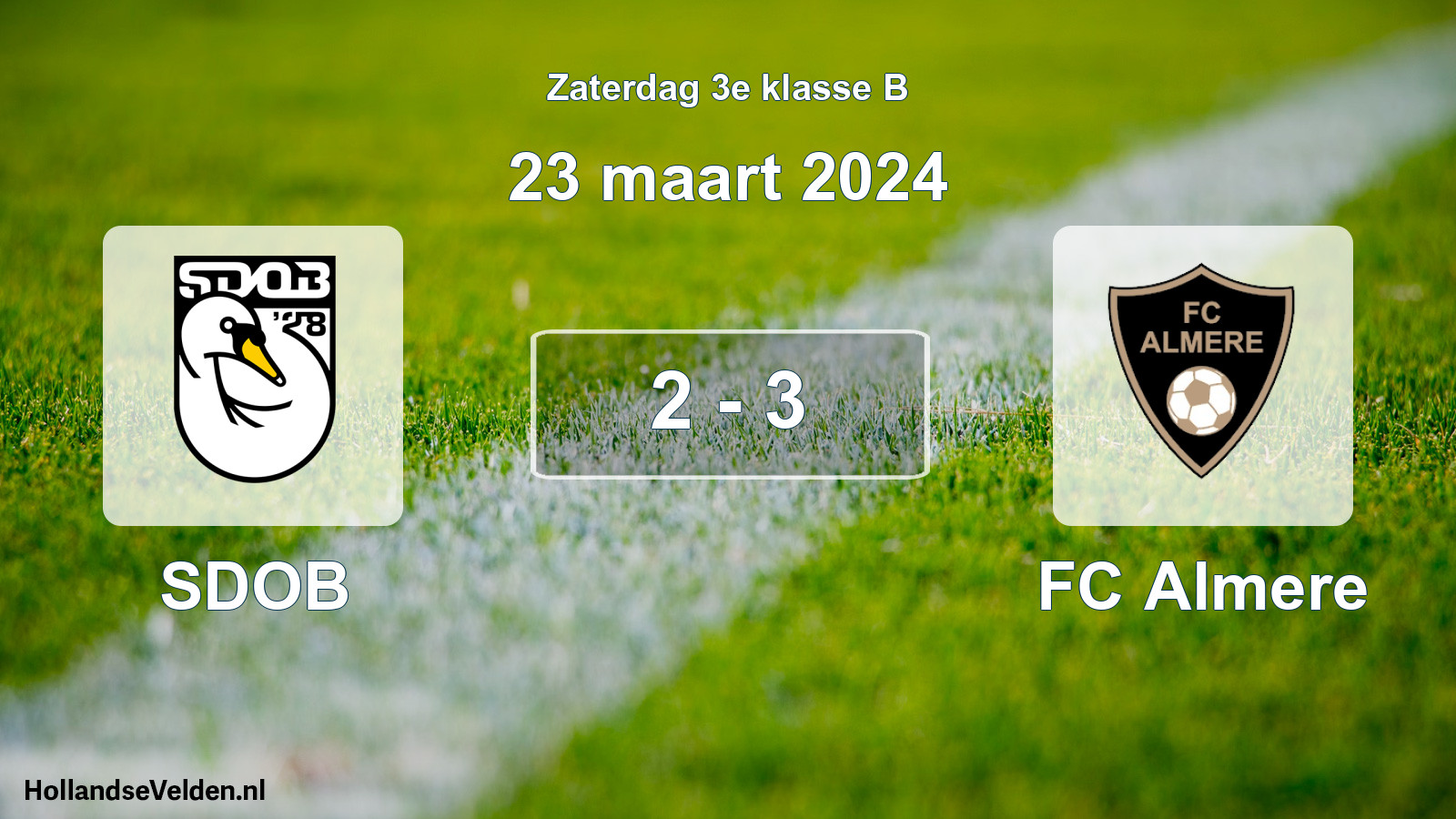 Total number of matches played: SDOB - FC Almere 2 - 3 (23 March 2024)