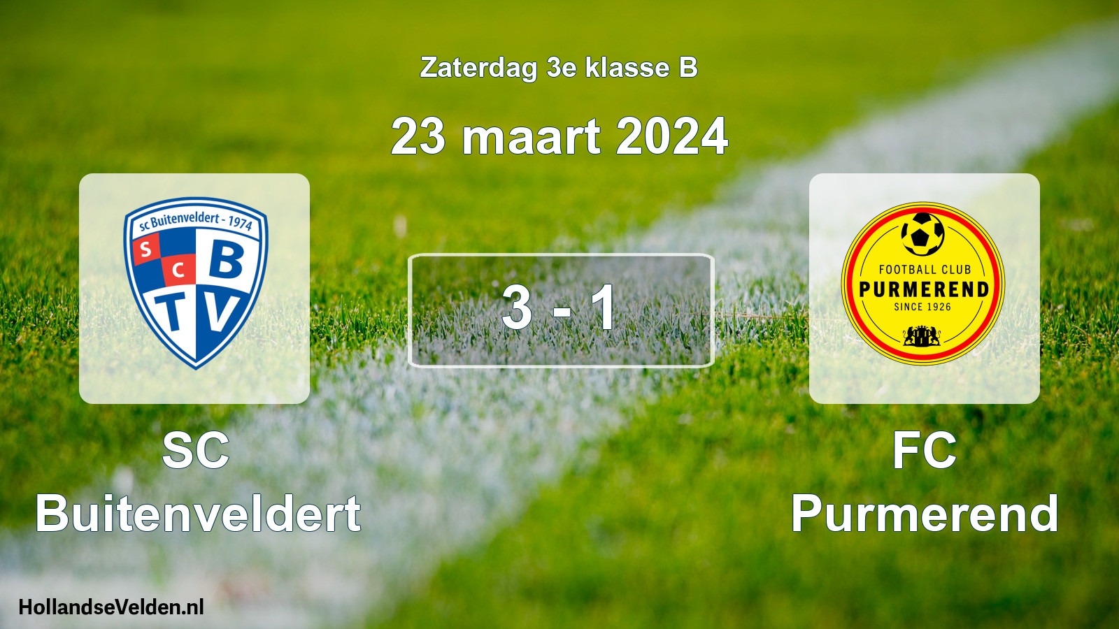 Total number of matches played: SC Buitenveldert - FC Purmerend 3 - 1 (23 March 2024)