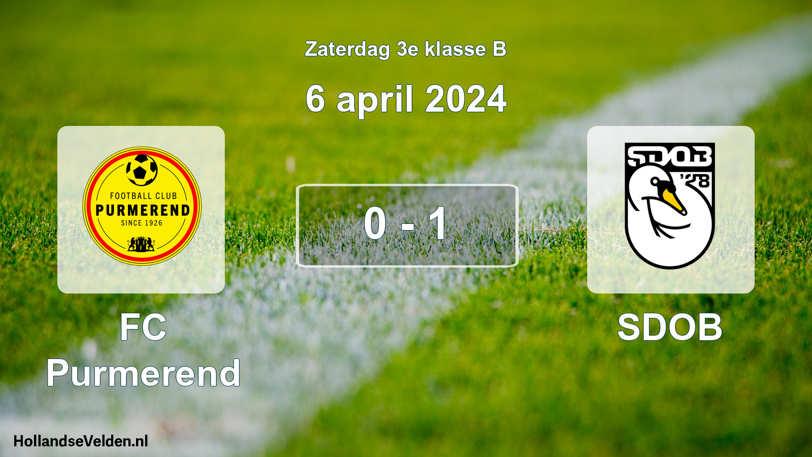 Total number of matches played: FC Purmerend - SDOB 0 - 1 (6 April 2024)