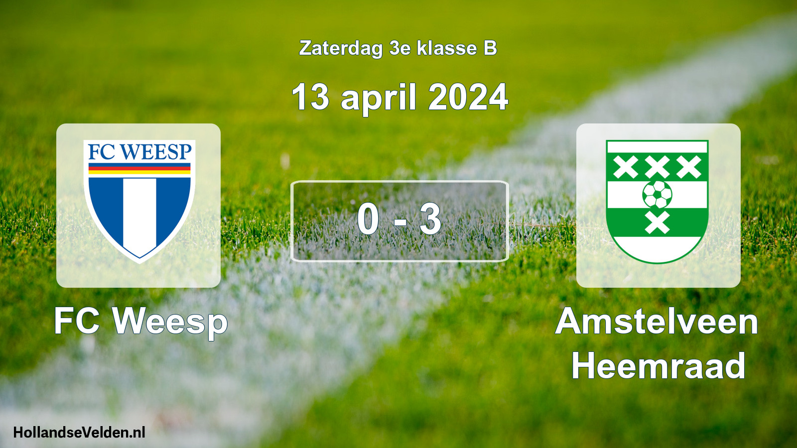 Total number of matches played: FC Weesp - Amstelveen Heemraad 0 - 3 (13 April 2024)