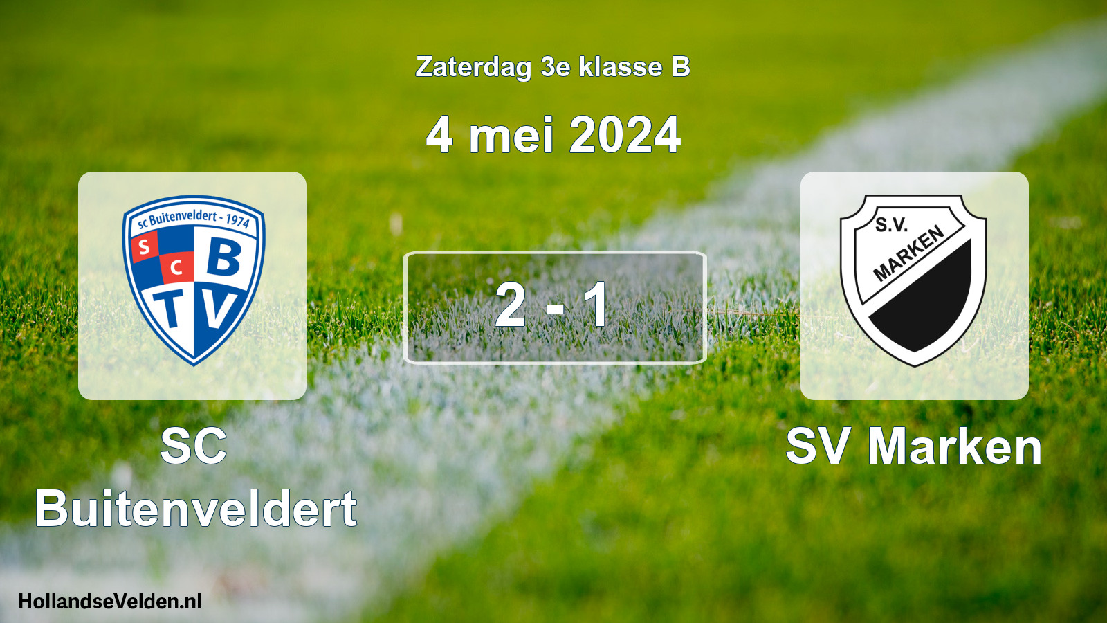 Total number of matches played: SC Buitenveldert - SV Marken 2 - 1 (4 May 2024)