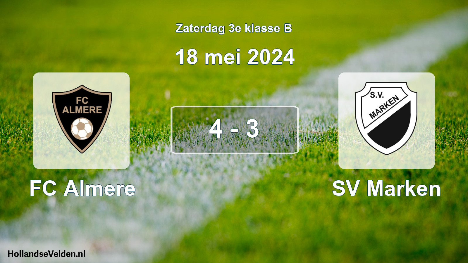 Total number of matches played: FC Almere - SV Marken 4 - 3 (18 May 2024)