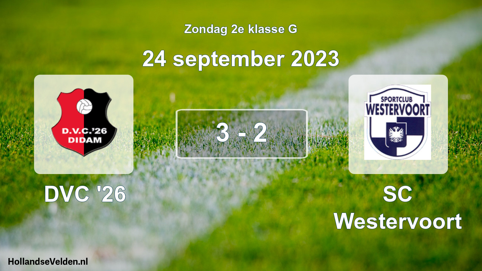 Total number of matches played: DVC '26 - SC Westervoort 3 - 2 (24 September 2023)