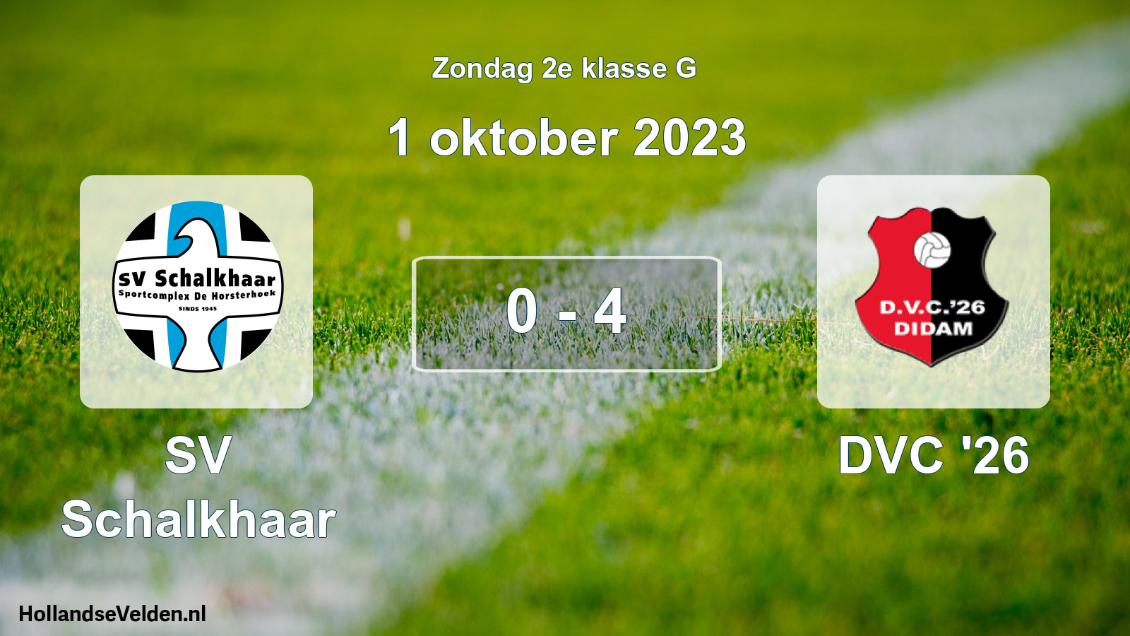 Total number of matches played: SV Schalkhaar - DVC '26 0 - 4 (1 October 2023)
