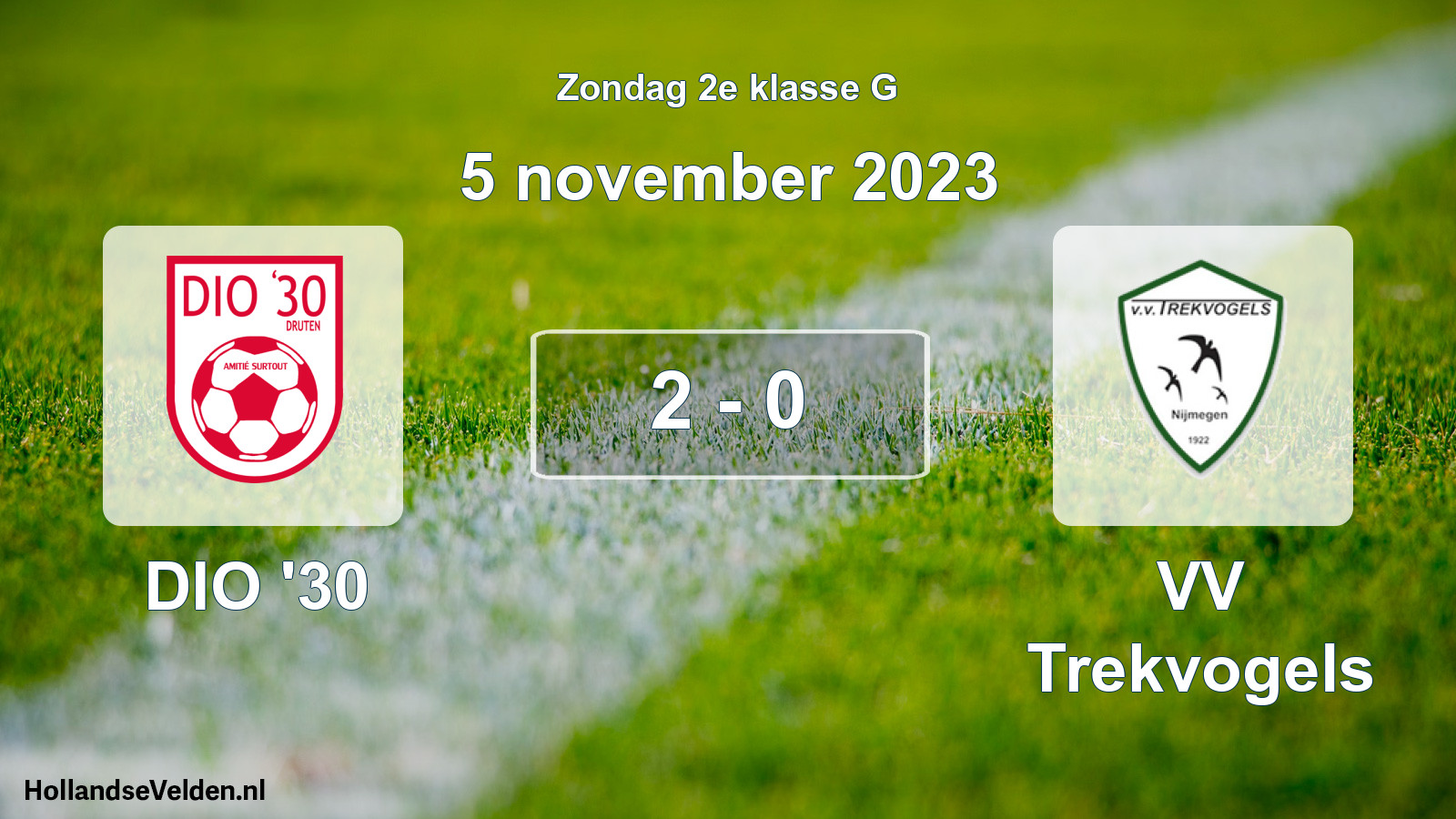 Total number of matches played: DIO '30 - VV Trekvogels 2 - 0 (5 November 2023)