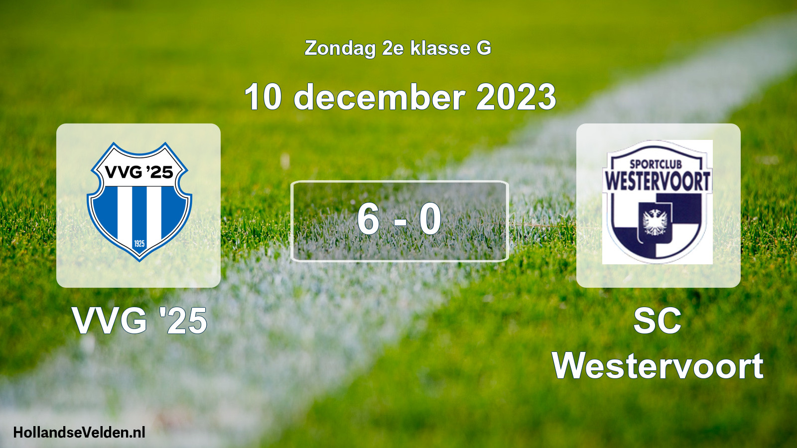Total number of matches played: VVG '25 - SC Westervoort 6 - 0 (10 December 2023)