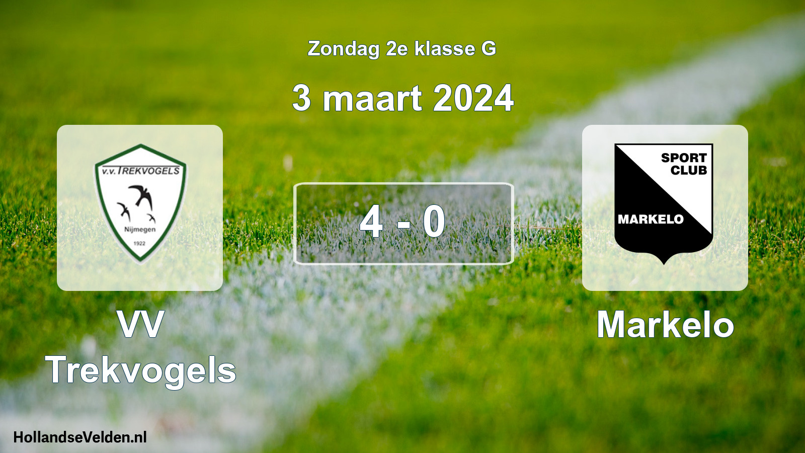 Total number of matches played: VV Trekvogels - Markelo 4 - 0 (3 March 2024)