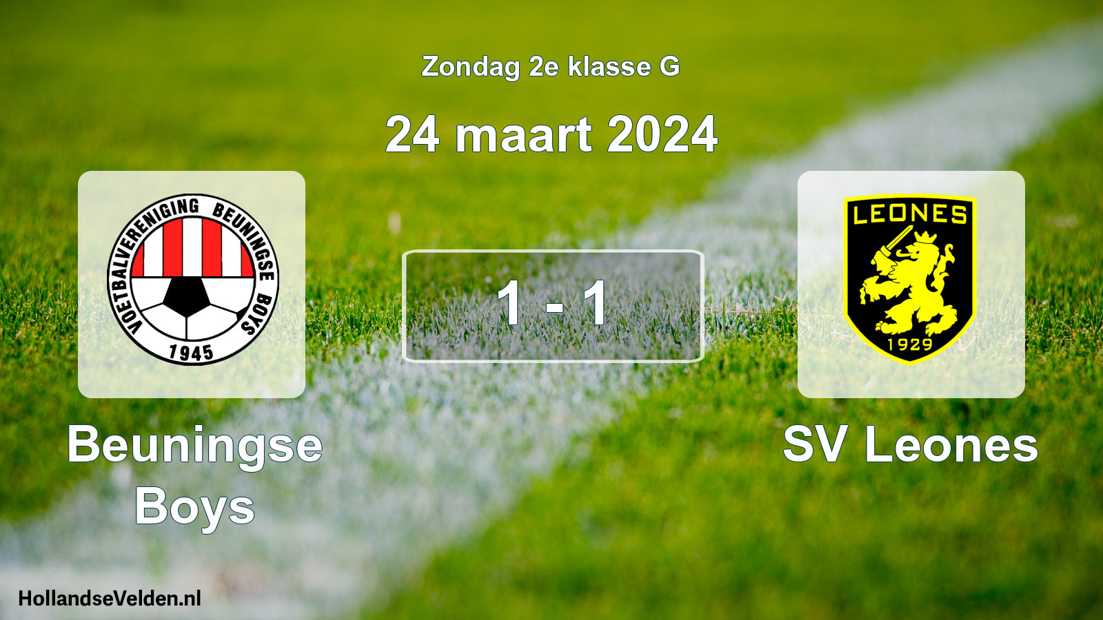 Total number of matches played: Beuningse Boys - SV Leones 1 - 1 (24 March 2024)