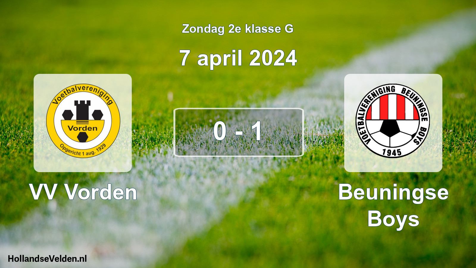 Total number of matches played: VV Vorden - Beuningse Boys 0 - 1 (7 April 2024)