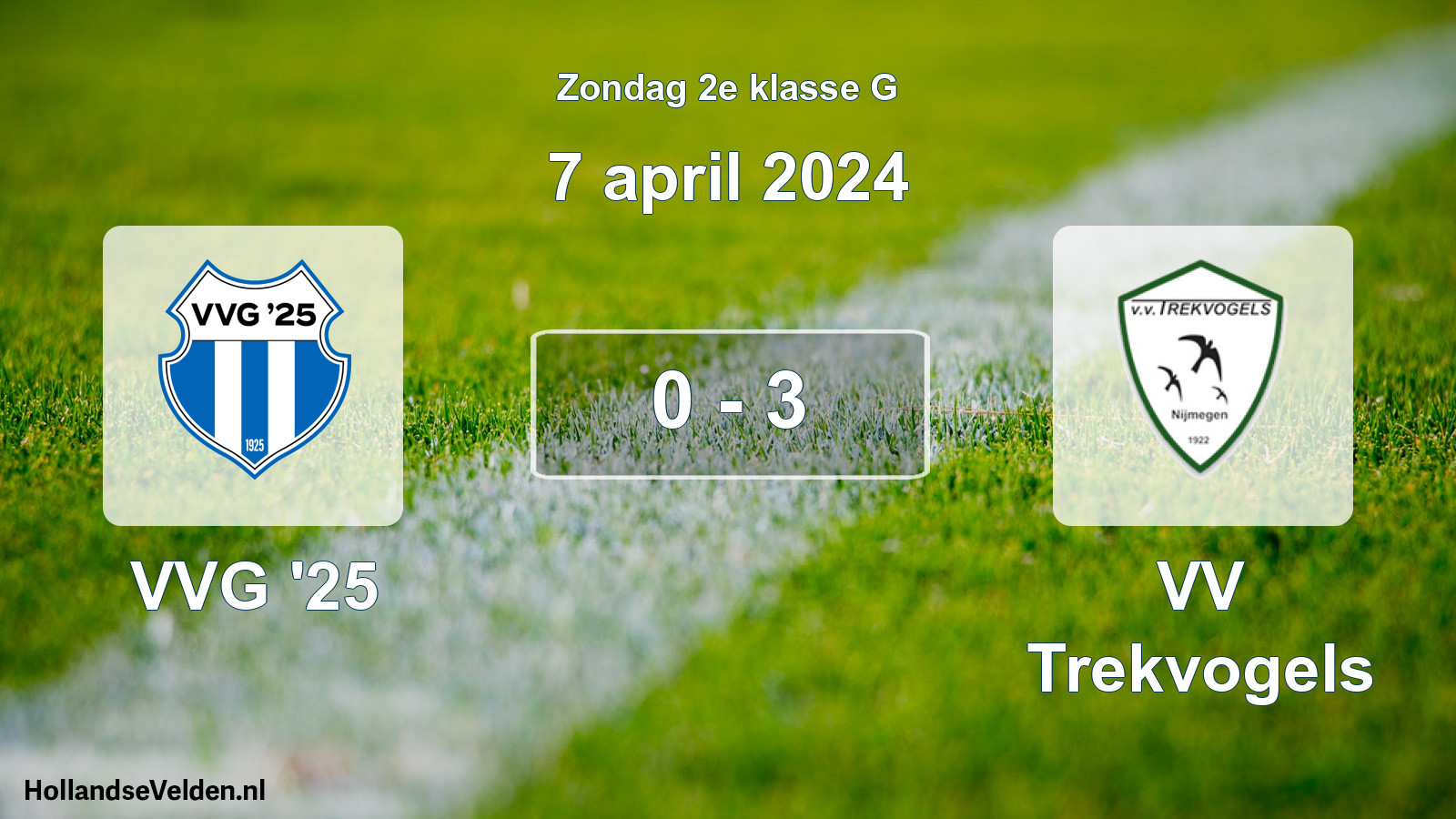 Total number of matches played: VVG '25 - VV Trekvogels 0 - 3 (7 April 2024)