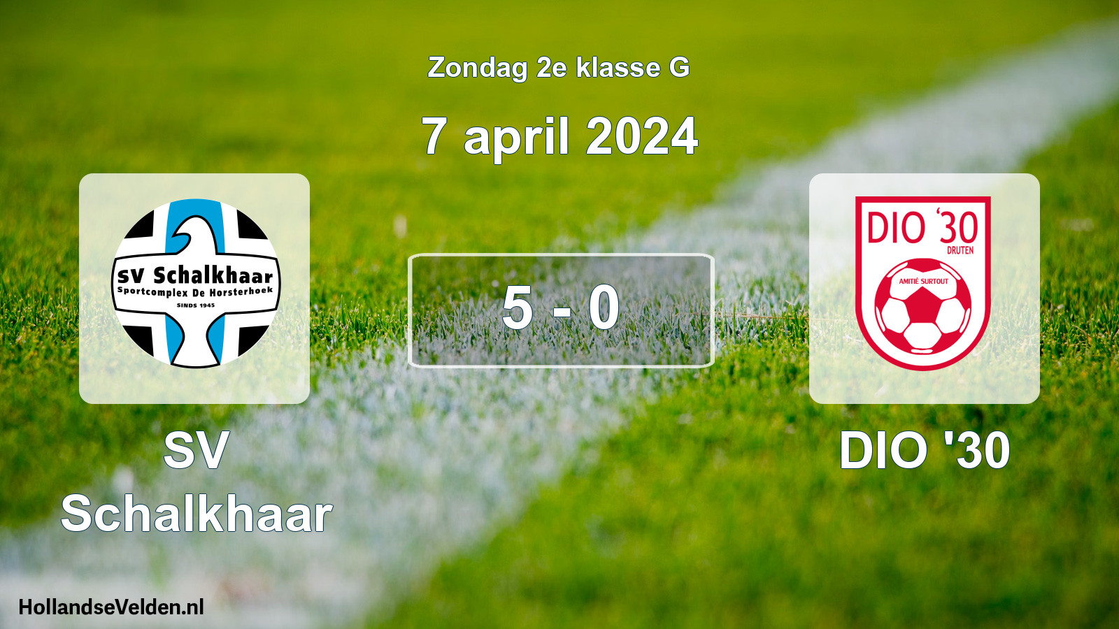 Total number of matches played: SV Schalkhaar - DIO '30 5 - 0 (7 April 2024)