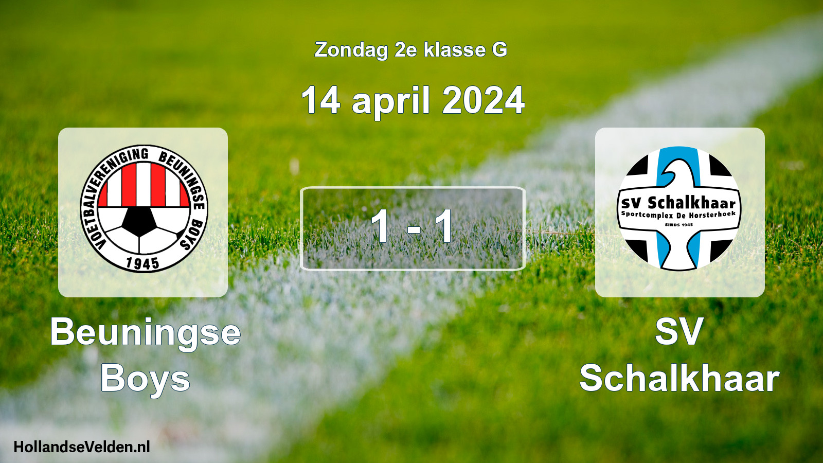 Total number of matches played: Beuningse Boys - SV Schalkhaar 1 - 1 (14 April 2024)
