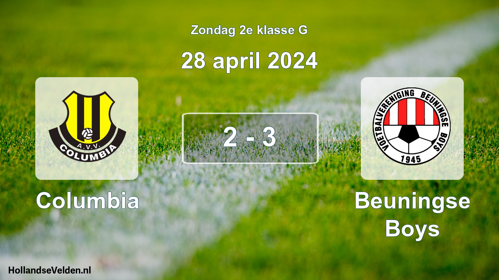 Total number of matches played: Columbia - Beuningse Boys 2 - 3 (28 April 2024)