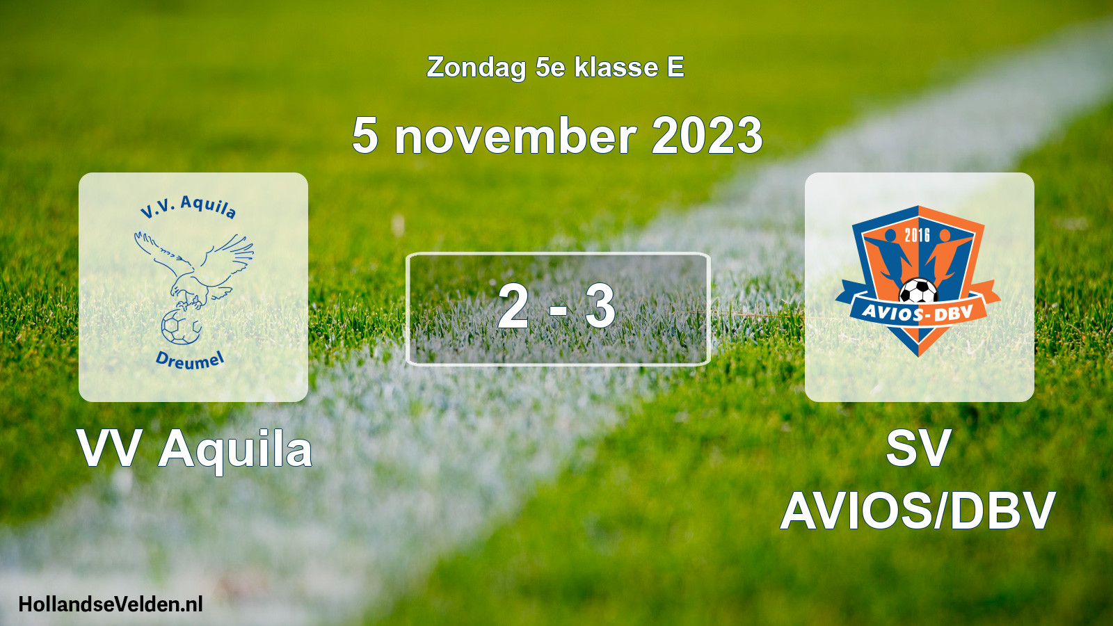 Total number of matches played: VV Aquila - SV AVIOS/DBV 2 - 3 (5 November 2023)