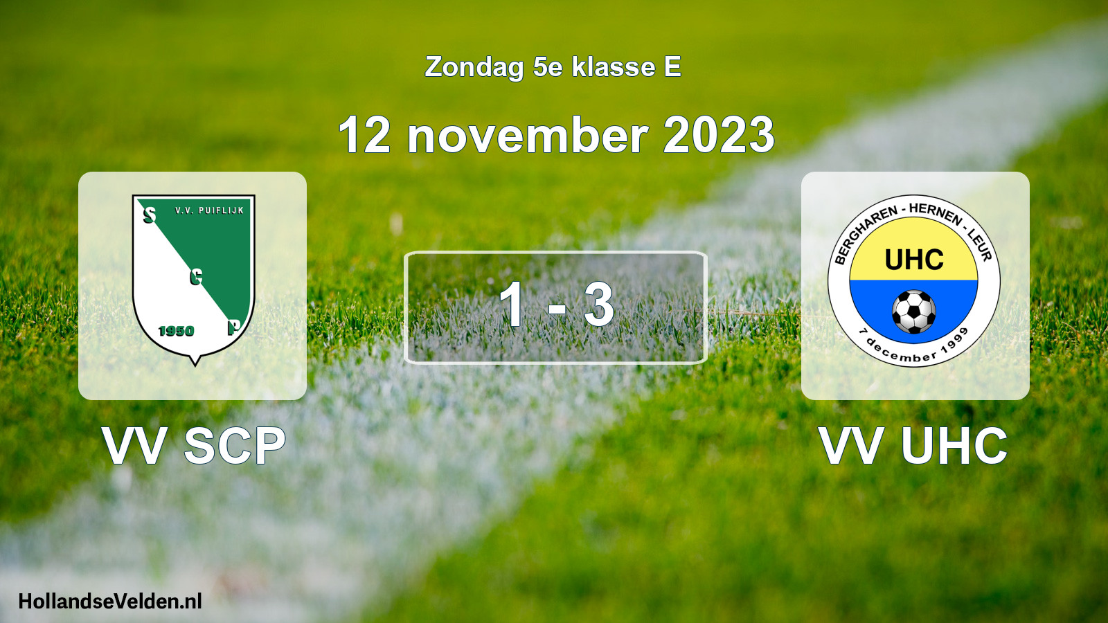 Total number of matches played: VV SCP - VV UHC 1 - 3 (12 November 2023)