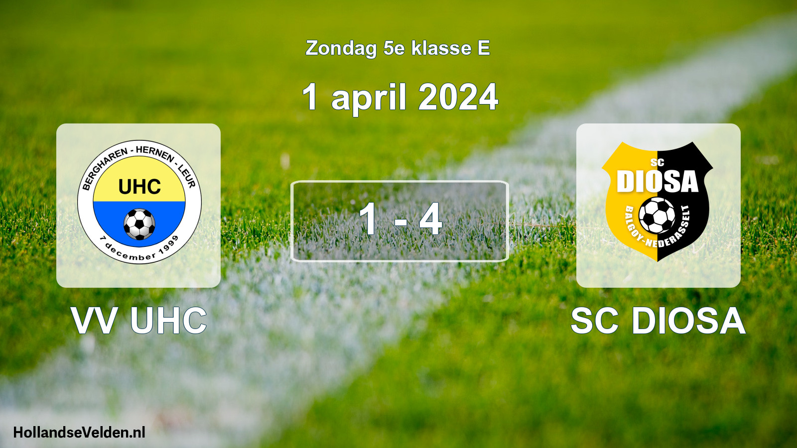 Total number of matches played: VV UHC - SC DIOSA 1 - 4 (1 April 2024)
