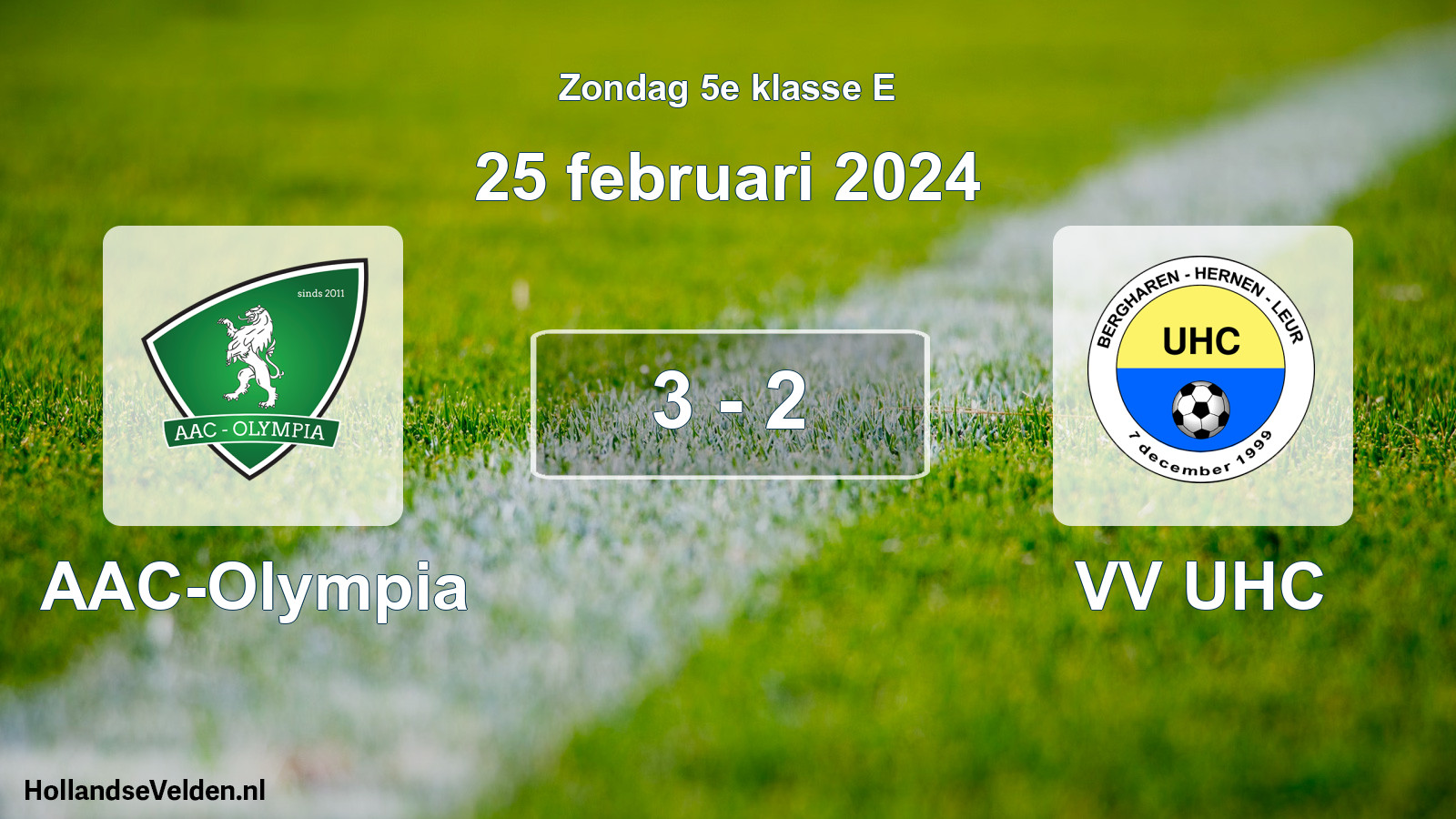 Total number of matches played: AAC-Olympia - VV UHC 3 - 2 (25 February 2024)
