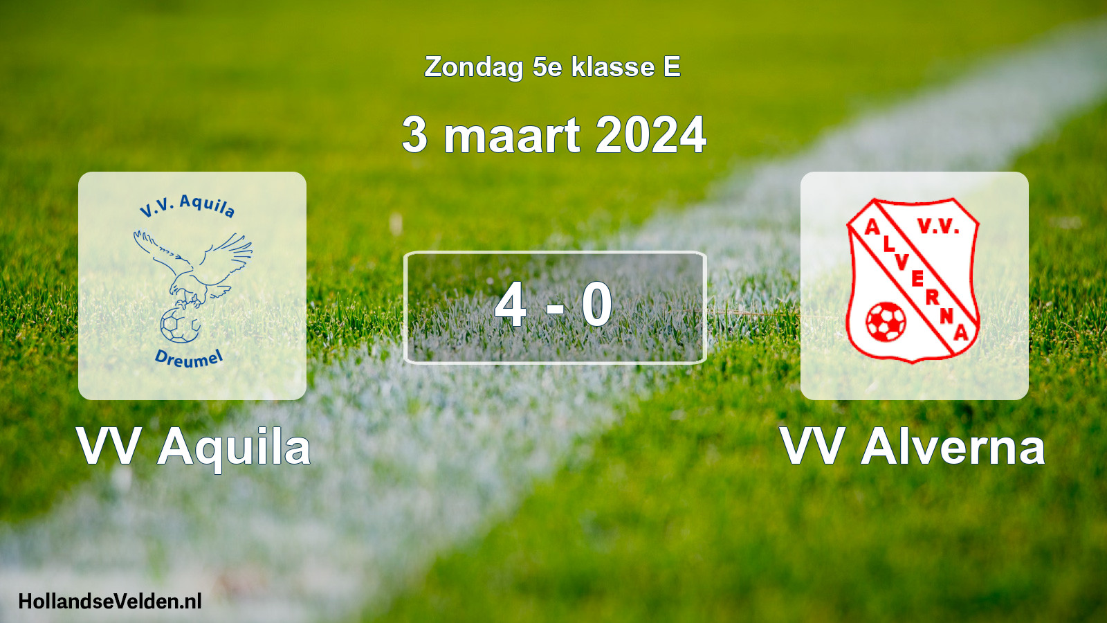 Total number of matches played: VV Aquila - VV Alverna 4 - 0 (3 March 2024)
