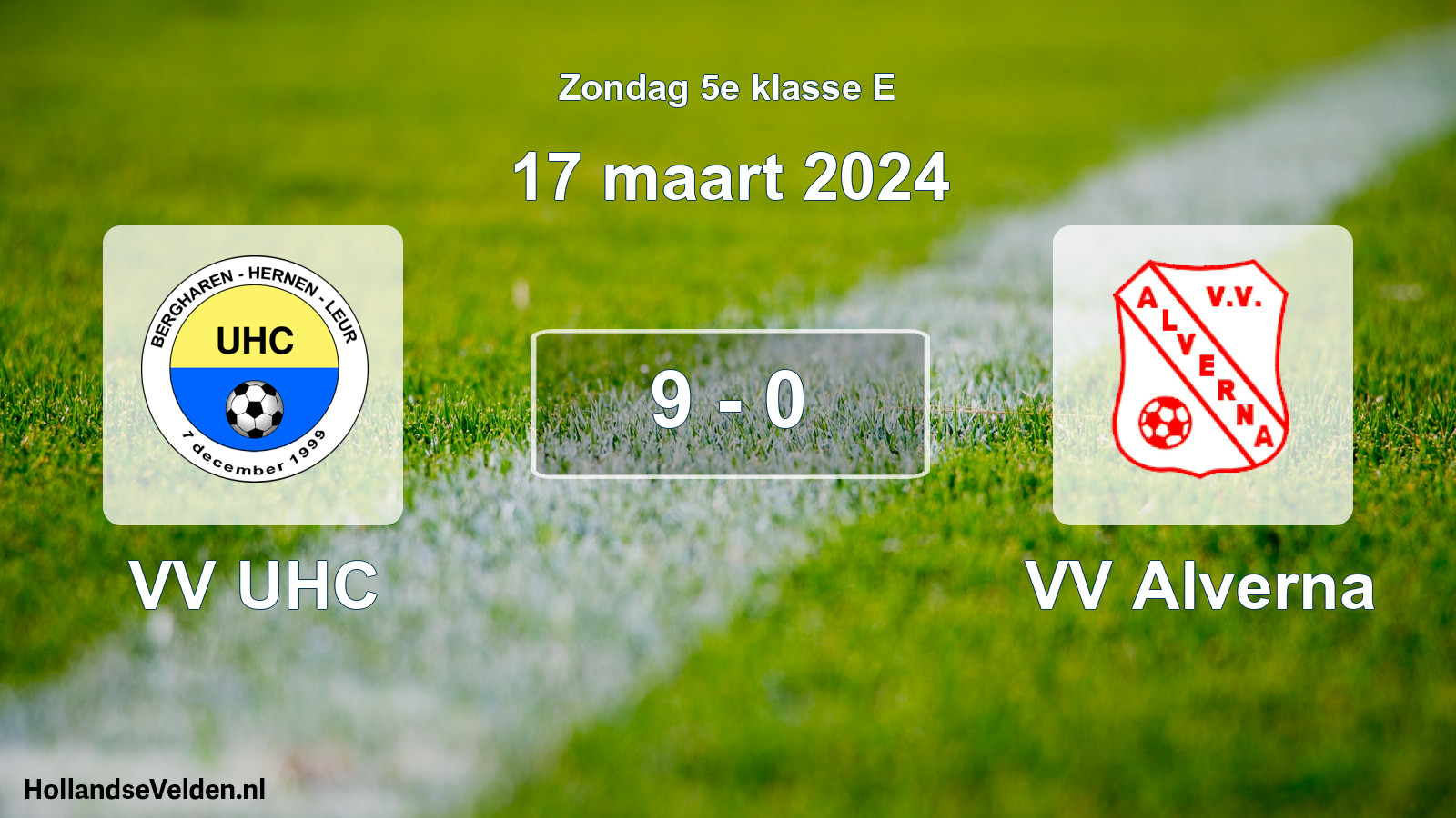 Total number of matches played: VV UHC - VV Alverna 9 - 0 (17 March 2024)