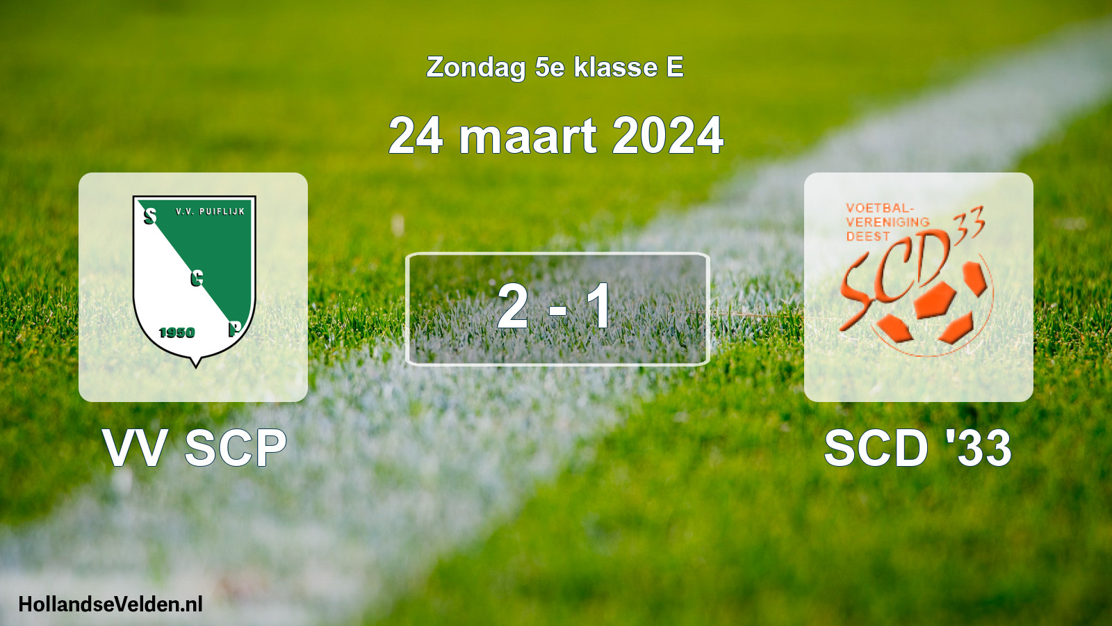 Total number of matches played: VV SCP - SCD '33 2 - 1 (24 March 2024)