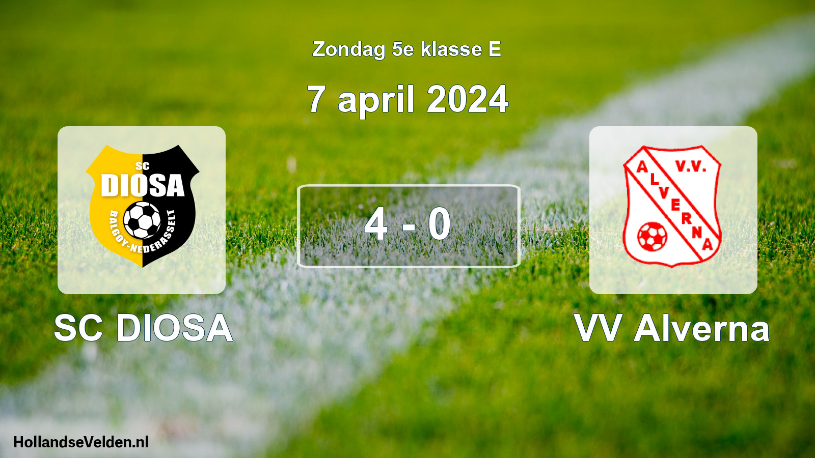 Total number of matches played: SC DIOSA - VV Alverna 4 - 0 (7 April 2024)