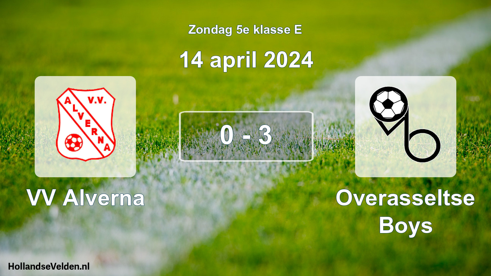 Total number of matches played: VV Alverna - Overasseltse Boys 0 - 3 (14 April 2024)