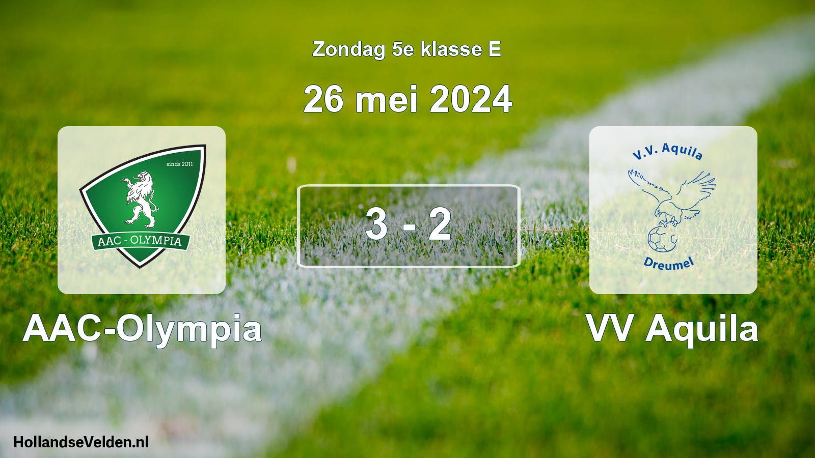 Total number of matches played: AAC-Olympia - VV Aquila 3 - 2 (26 May 2024)