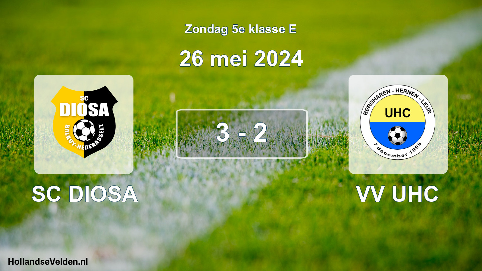 Total number of matches played: SC DIOSA - VV UHC 3 - 2 (26 May 2024)
