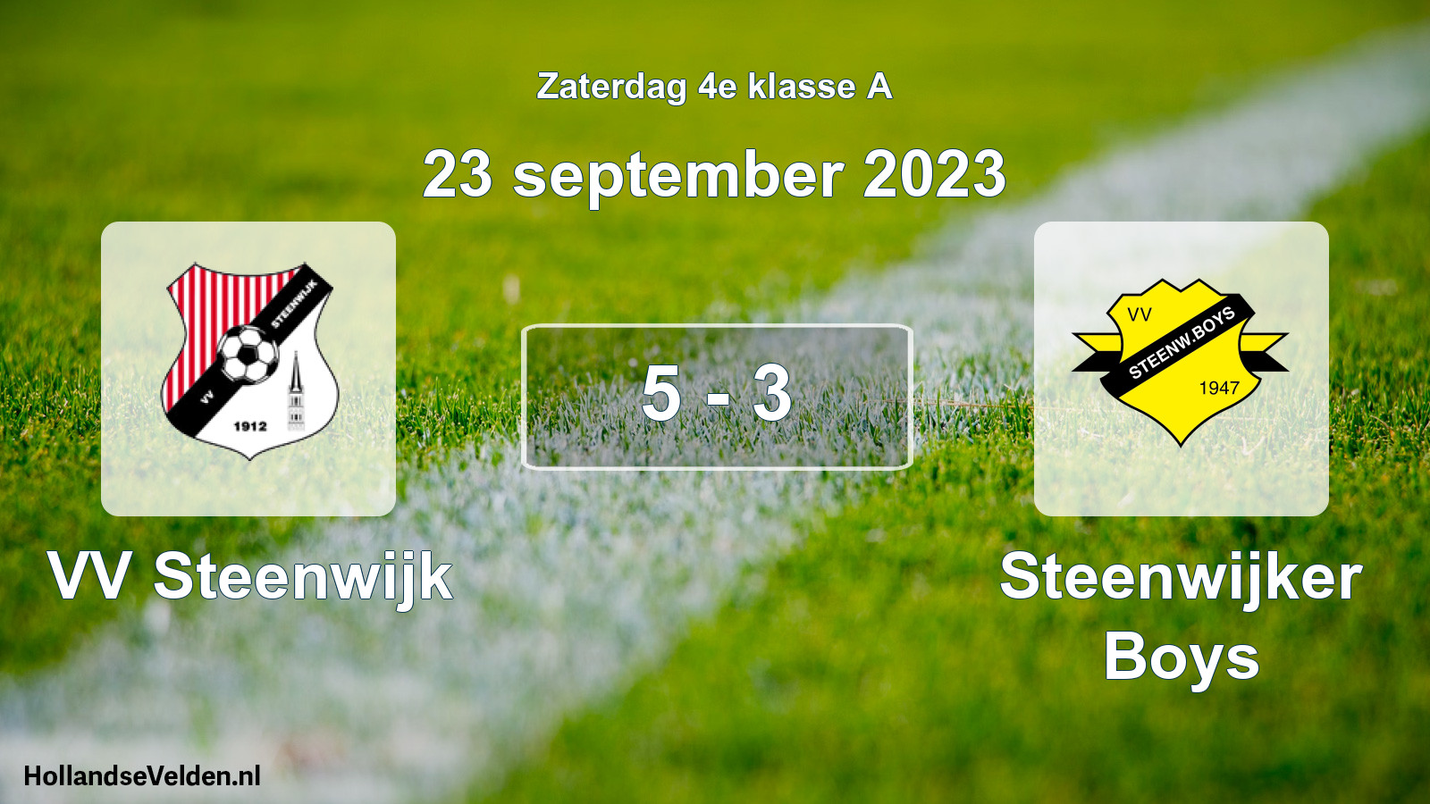 Total number of matches played: VV Steenwijk - Steenwijker Boys 5 - 3 (23 September 2023)