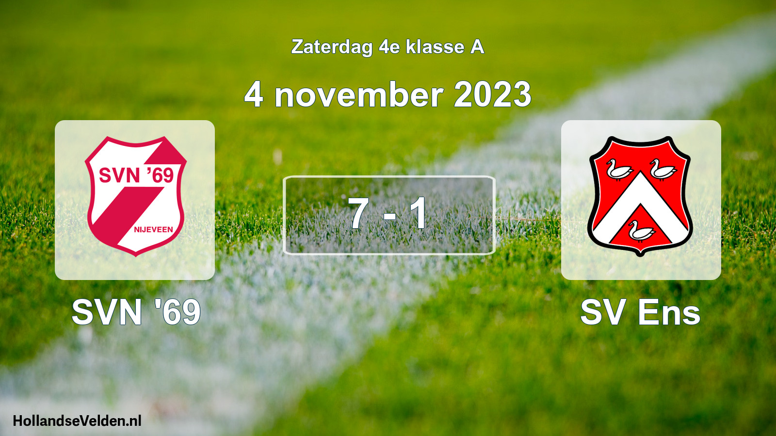 Total number of matches played: SVN '69 - SV Ens 7 - 1 (4 November 2023)