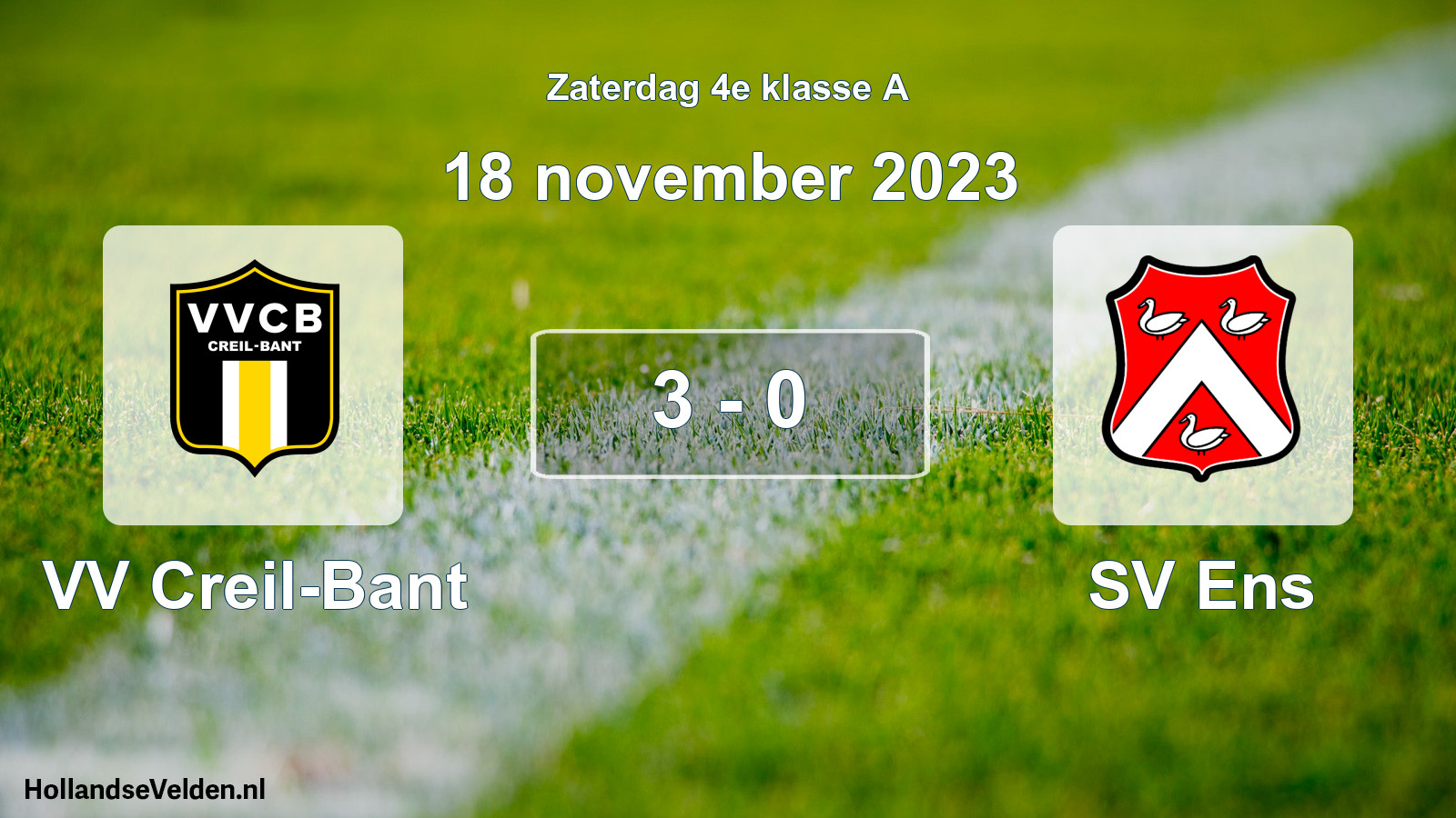 Total number of matches played: VV Creil-Bant - SV Ens 3 - 0 (18 November 2023)
