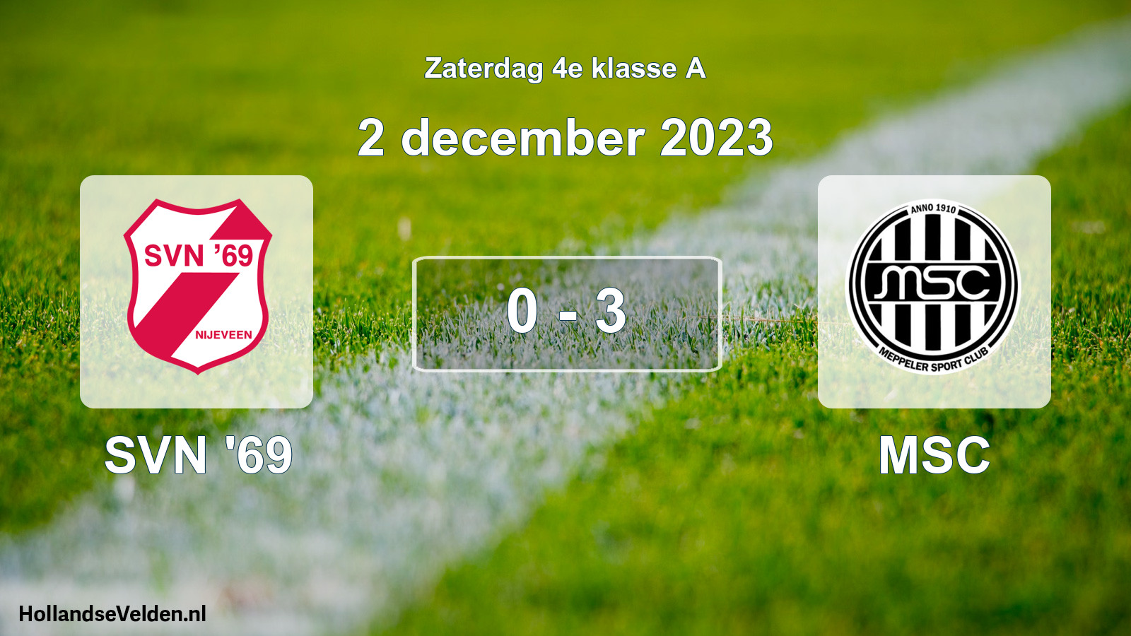 Total number of matches played: SVN '69 - MSC 0 - 3 (2 December 2023)