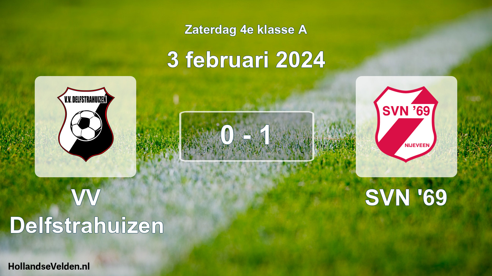 Total number of matches played: VV Delfstrahuizen - SVN '69 0 - 1 (3 February 2024)