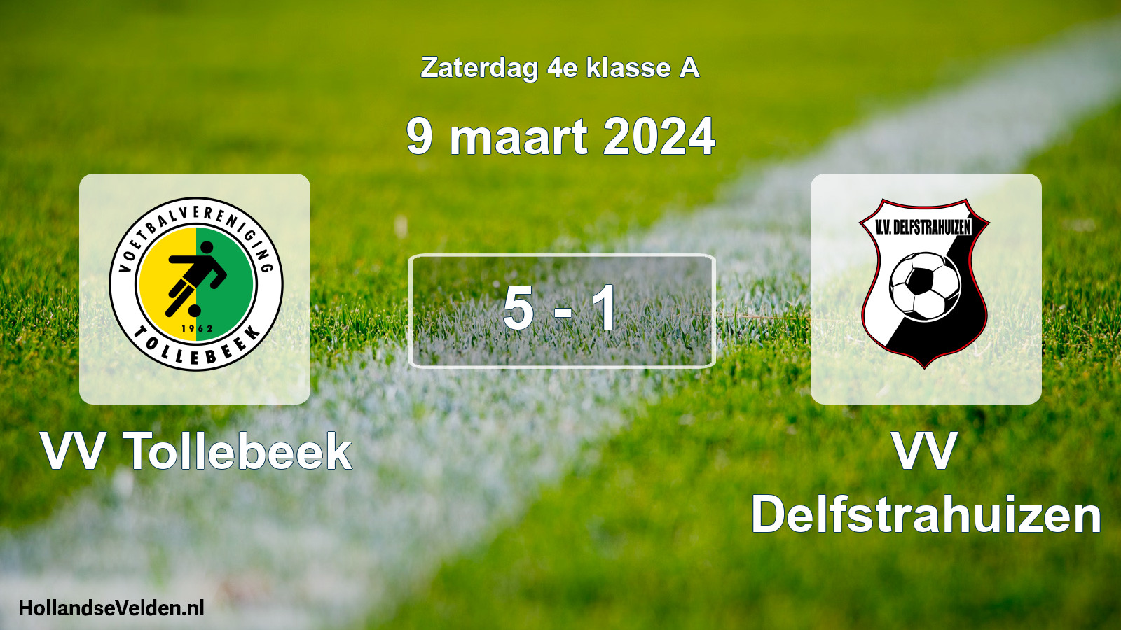 Total number of matches played: VV Tollebeek - VV Delfstrahuizen 5 - 1 (9 March 2024)