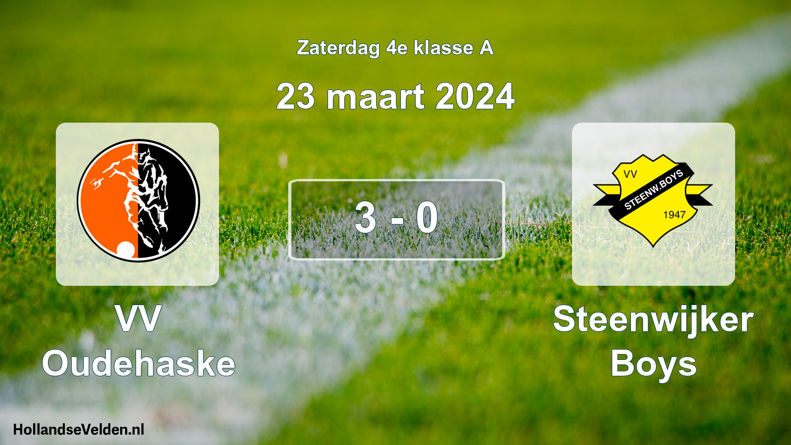 Total number of matches played: VV Oudehaske - Steenwijker Boys 3 - 0 (23 March 2024)