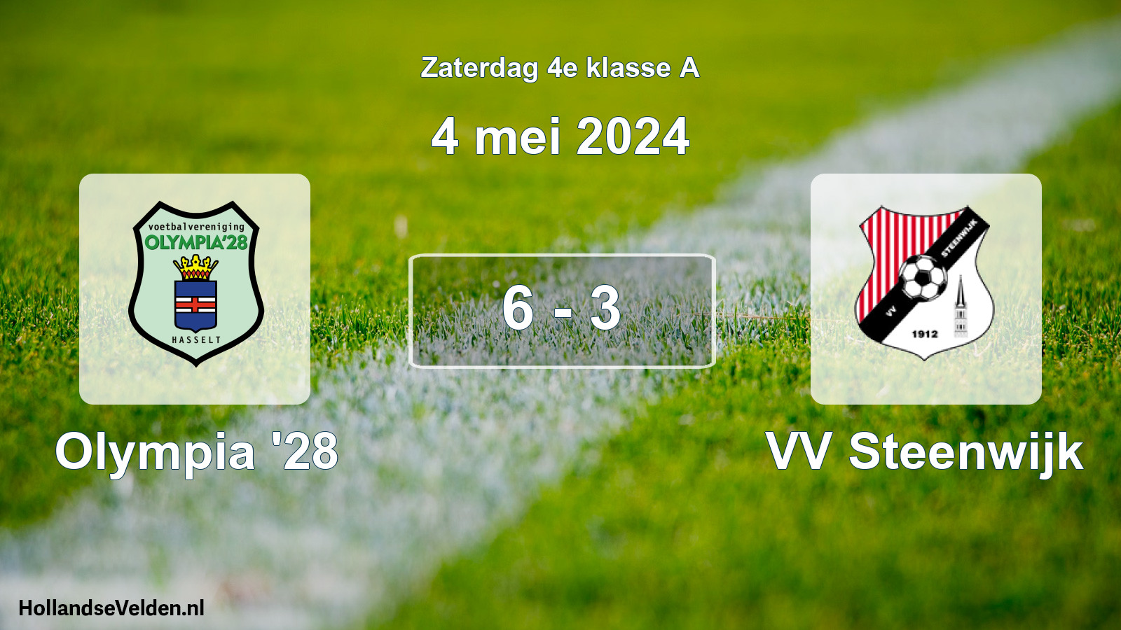 Total number of matches played: Olympia '28 - VV Steenwijk 6 - 3 (4 May 2024)