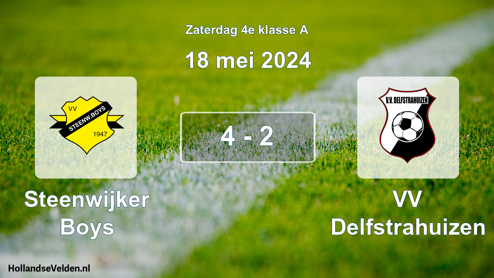 Total number of matches played: Steenwijker Boys - VV Delfstrahuizen 4 - 2 (18 May 2024)