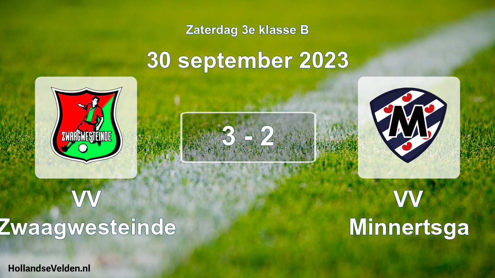 Total number of matches played: VV Zwaagwesteinde - VV Minnertsga 3 - 2 (30 September 2023)