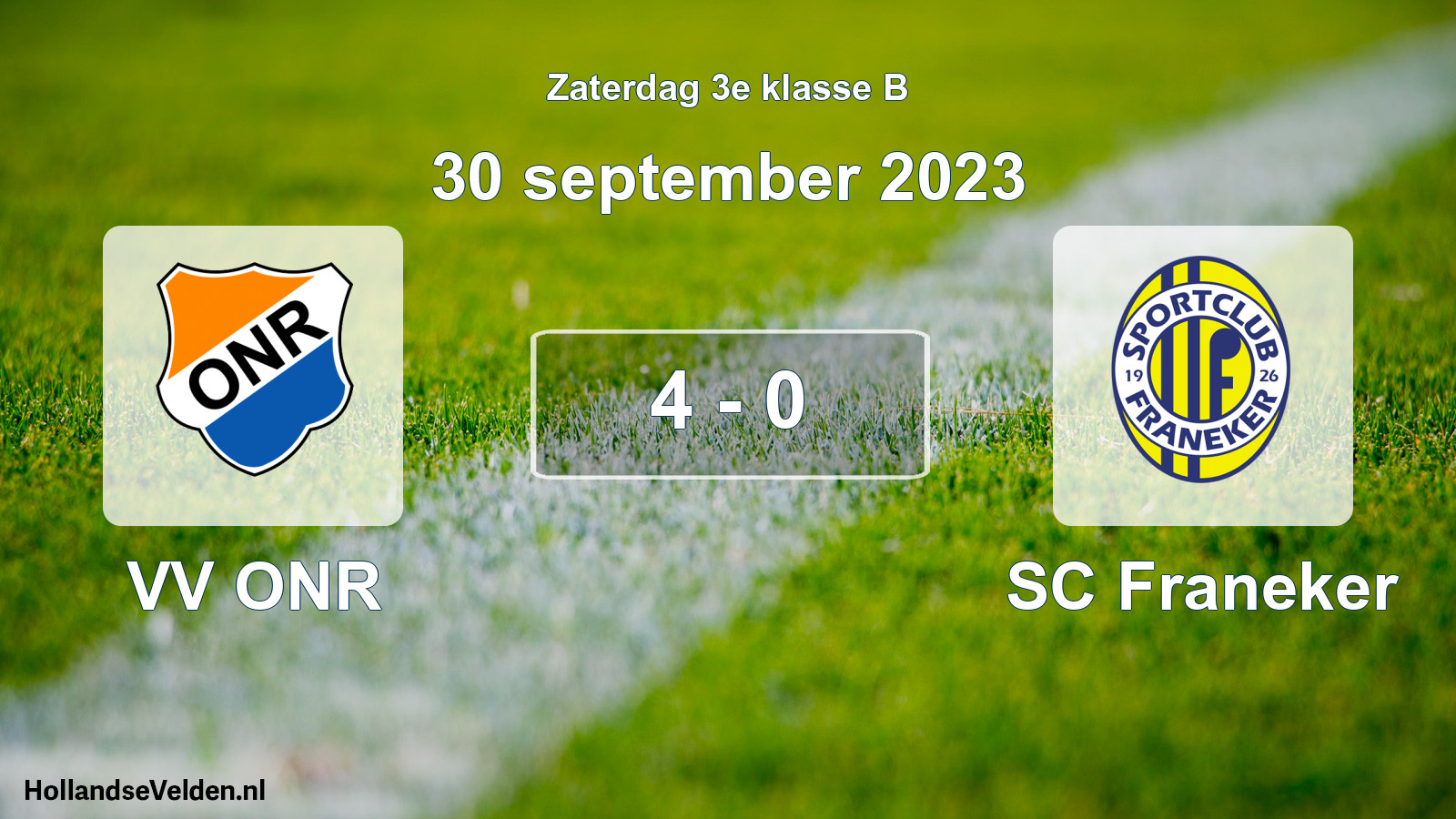 Total number of matches played: VV ONR - SC Franeker 4 - 0 (30 September 2023)