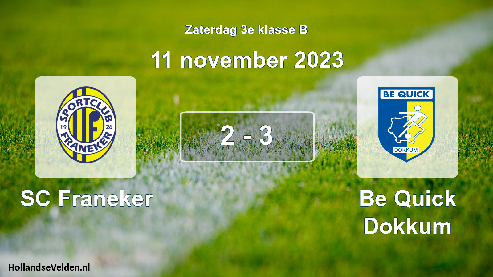 Total number of matches played: SC Franeker - Be Quick Dokkum 2 - 3 (11 November 2023)