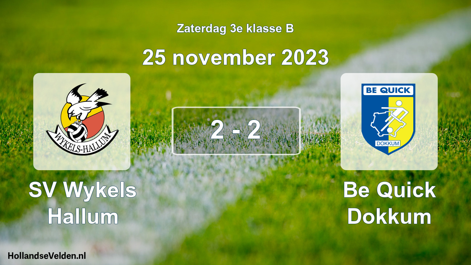 Total number of matches played: SV Wykels Hallum - Be Quick Dokkum 2 - 2 (25 November 2023)
